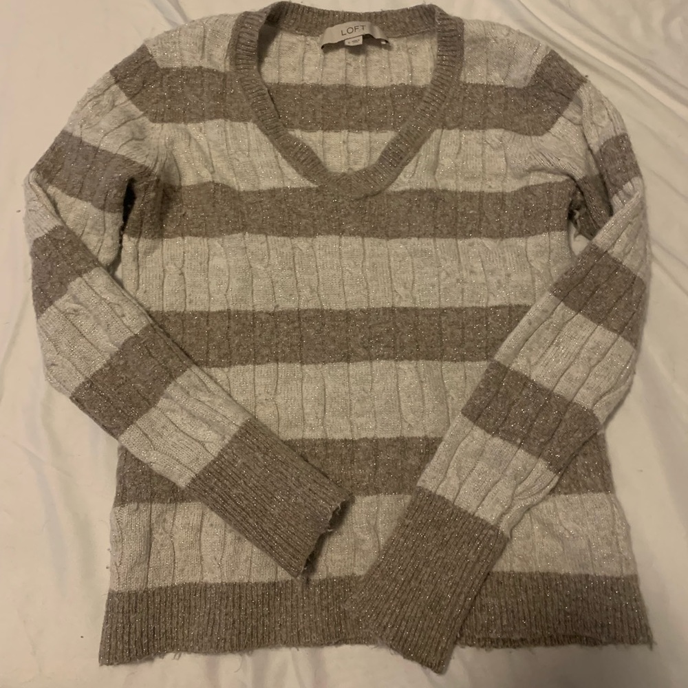 Sparkly Cozy Y2K V neck Sweater